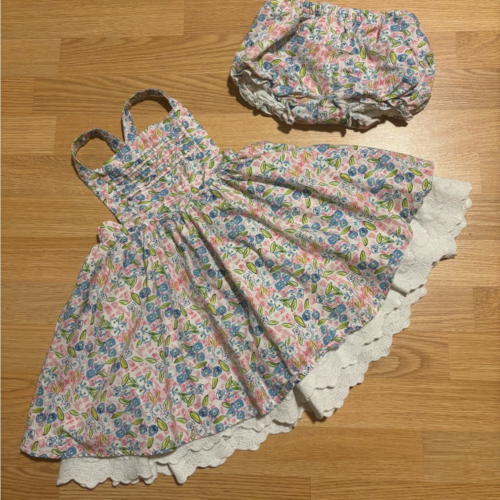 “Sweet Honey” pinafore dress size matching bloomers size 5T in great condition
